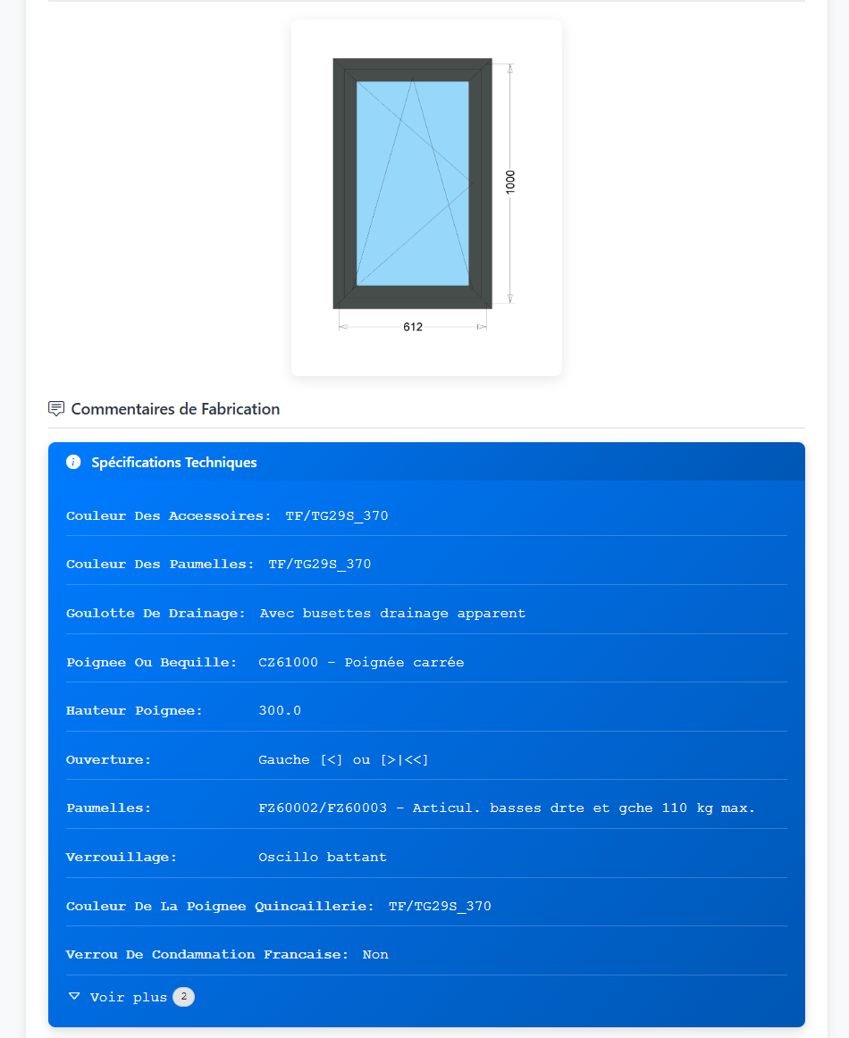 Atelier — exemple de résultat (options techniques visibles)