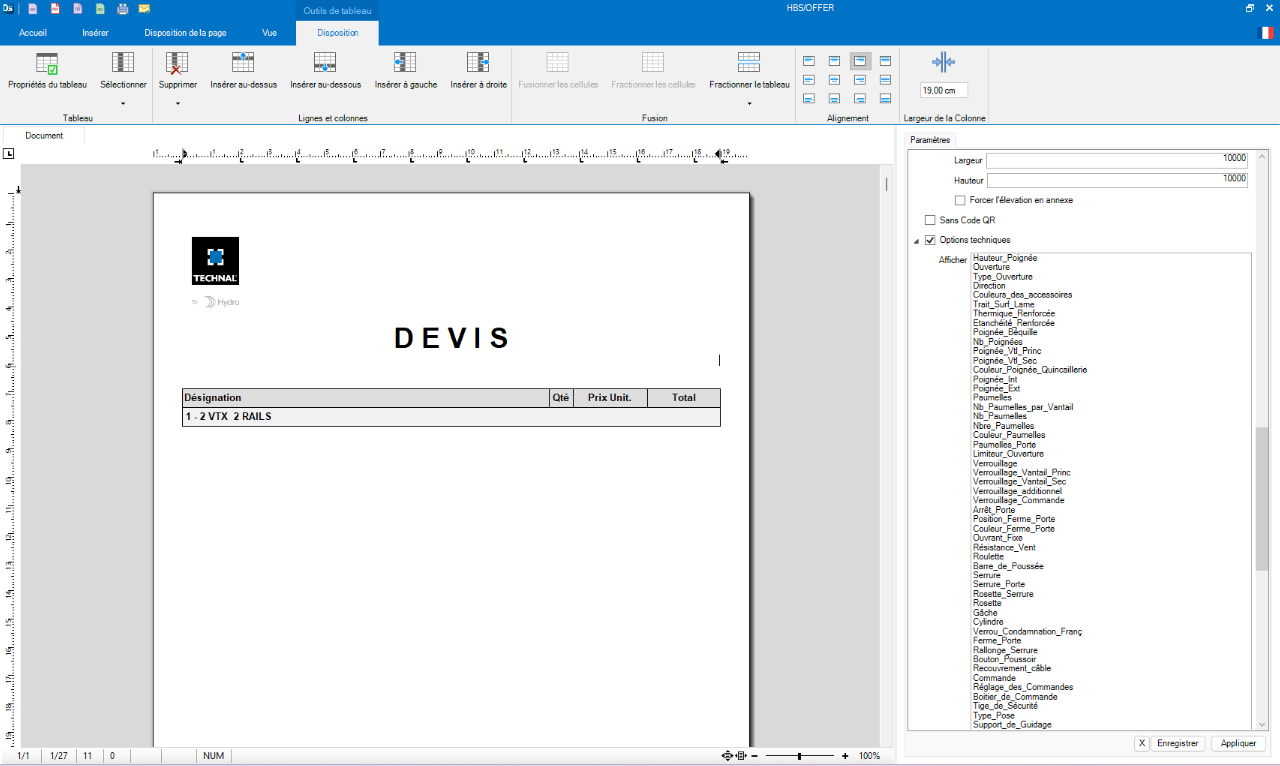 TechDesign — Devis (Options techniques)